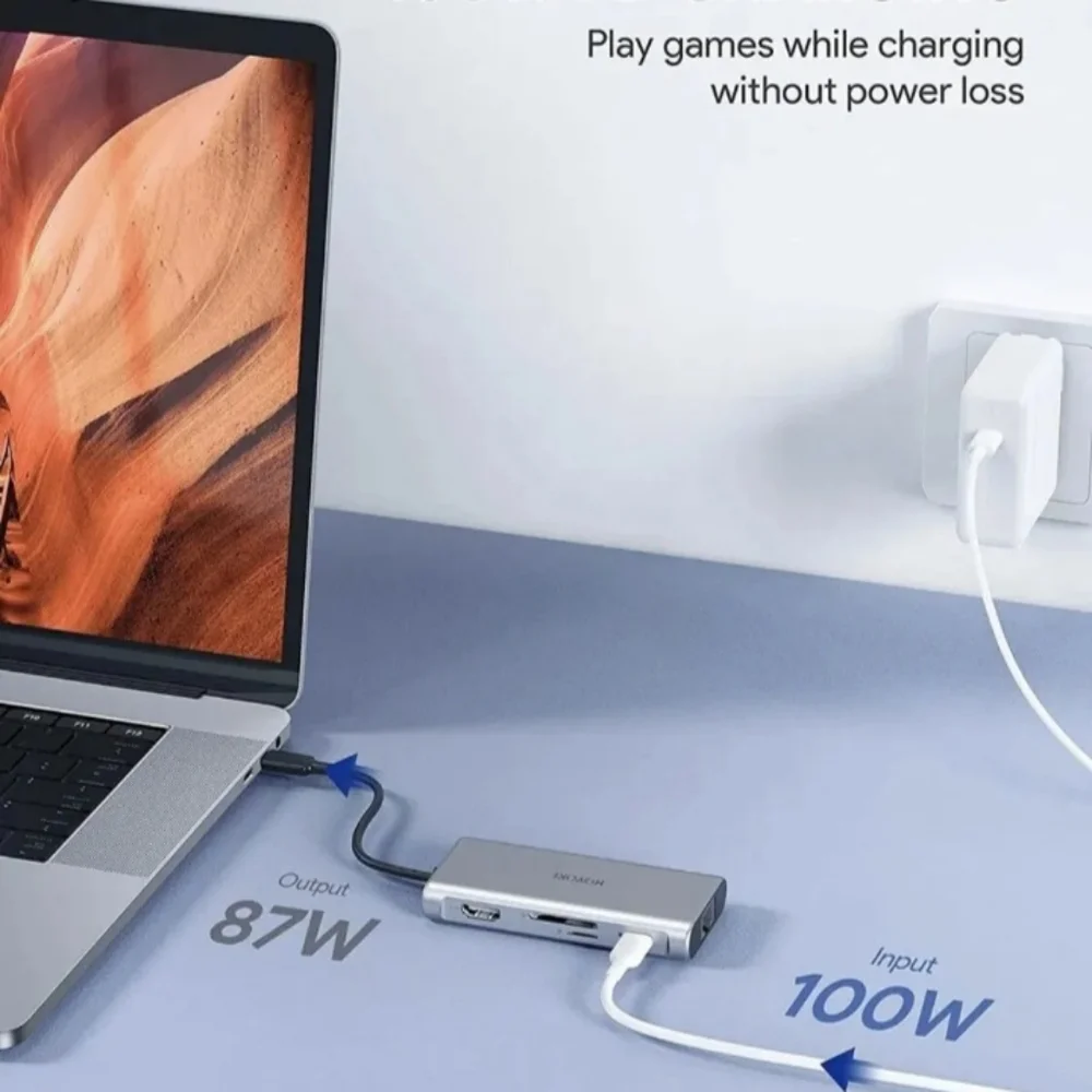 HOYOKI USB C Hub Multiport Adapter 9-in-1 HDMI 4k Ethernet 100w pd